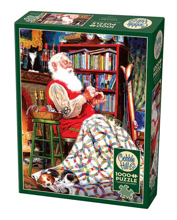 1000PC Santa's Quilt Puzzle Cobble Hill image 0